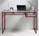 Yasin Red & Glass Desk - Furniture Center (NY)