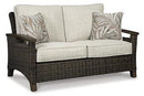 Paradise Trail Outdoor Loveseat, Lounge Chairs and Fire Pit Table - Furniture Center (NY)