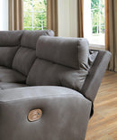 Next-Gen DuraPella Power Reclining Sectional Loveseat with Console - Furniture Center (NY)