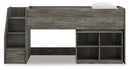 Frandern Loft Bed with Bookcase Storage - Furniture Center (NY)