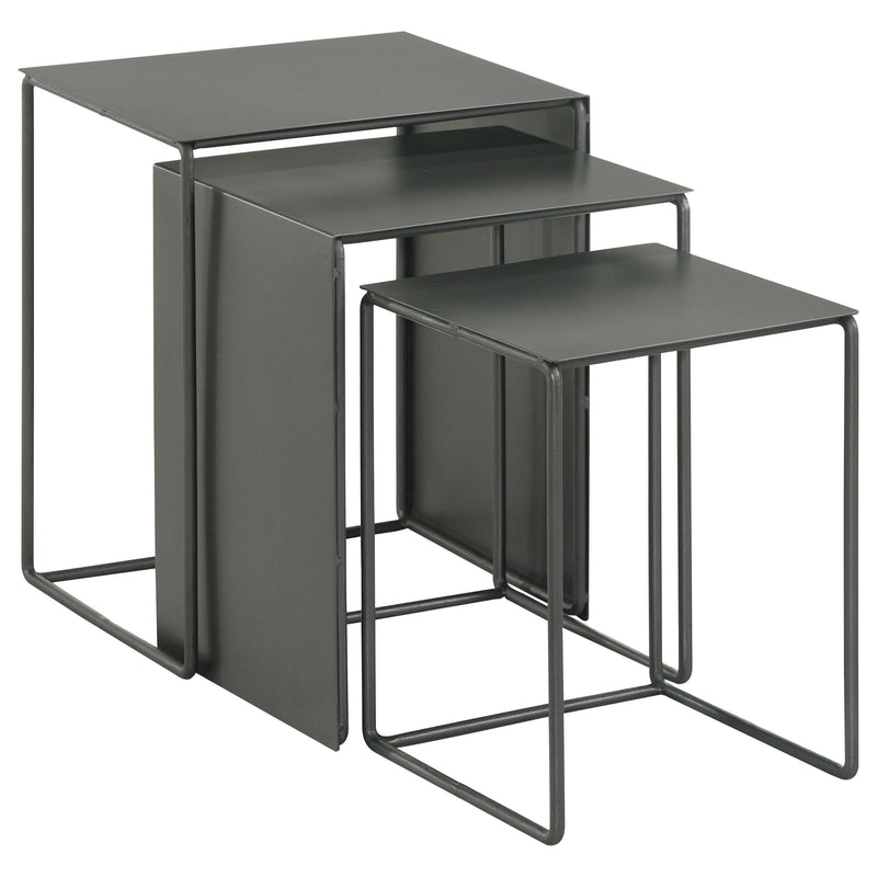 Imez 3-piece Rectangular Metal Nesting Table Grey - Furniture Center (NY)