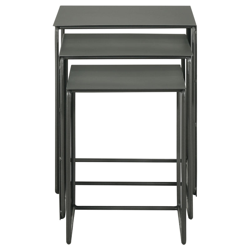 Imez 3-piece Rectangular Metal Nesting Table Grey - Furniture Center (NY)