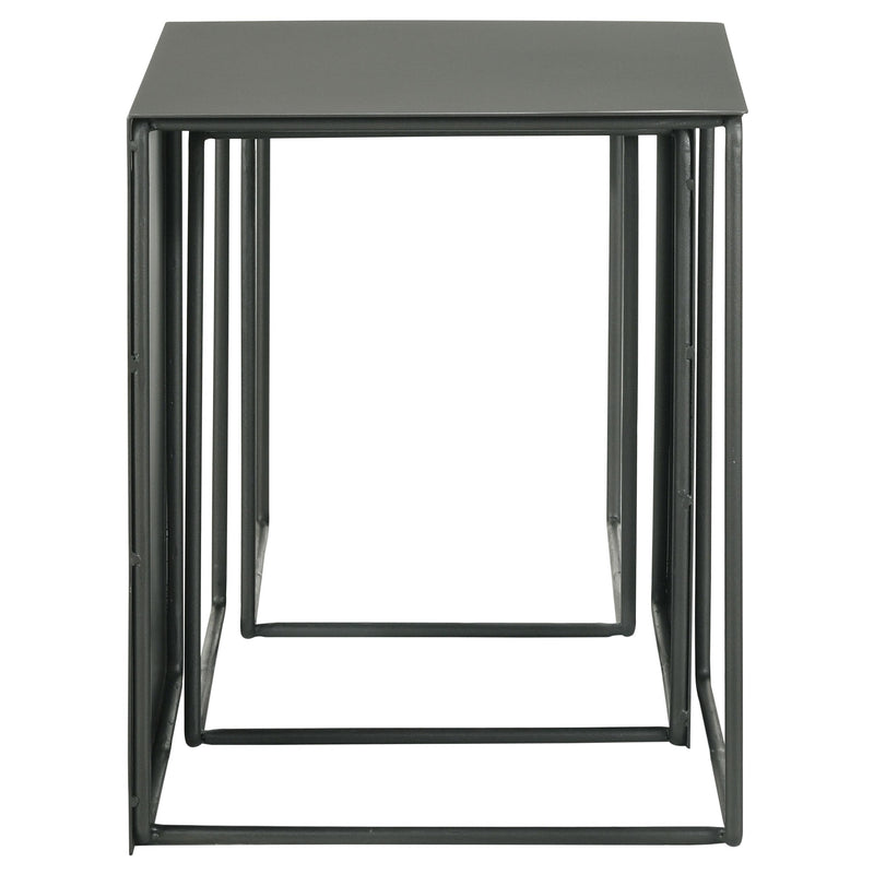 Imez 3-piece Rectangular Metal Nesting Table Grey - Furniture Center (NY)