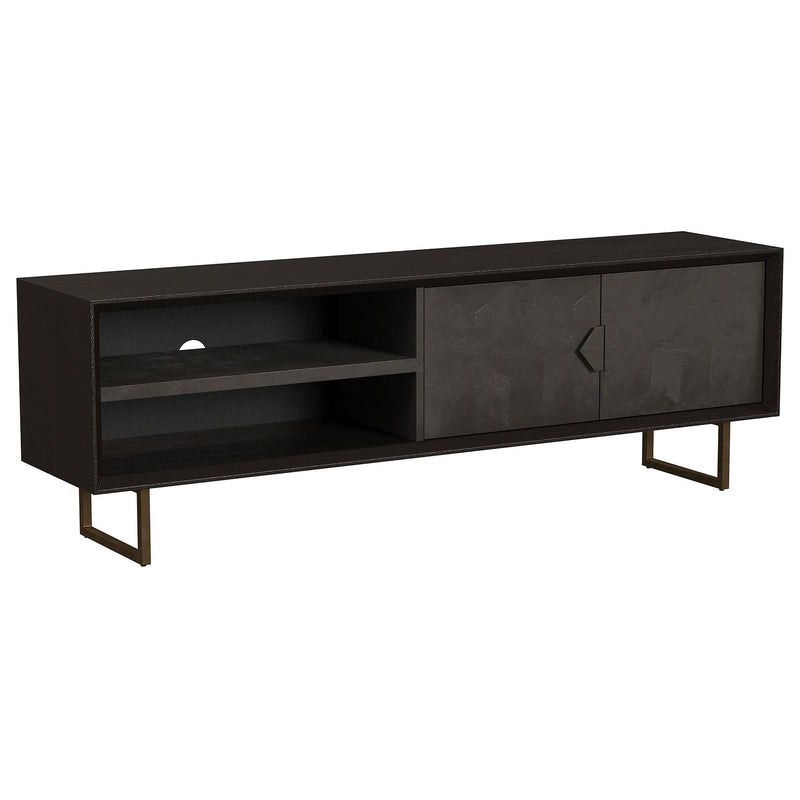 Marsden 2-door Wood 70" TV Stand Charcoal Black - Furniture Center (NY)