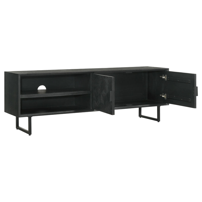 Marsden 2-door Wood 70" TV Stand Charcoal Black - Furniture Center (NY)