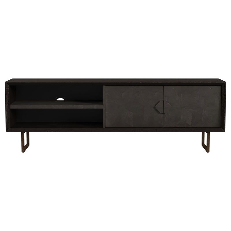 Marsden 2-door Wood 70" TV Stand Charcoal Black - Furniture Center (NY)