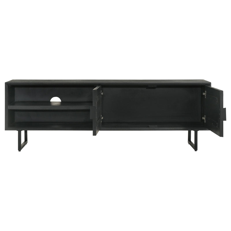Marsden 2-door Wood 70" TV Stand Charcoal Black - Furniture Center (NY)