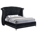 Barzini California King, E.King, & Queen Tufted Upholstered Bed Black image