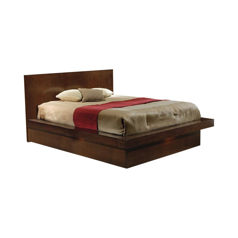 Jessica Eastern King Platform Bed with Rail Seating Cappuccino - Furniture Center (NY)