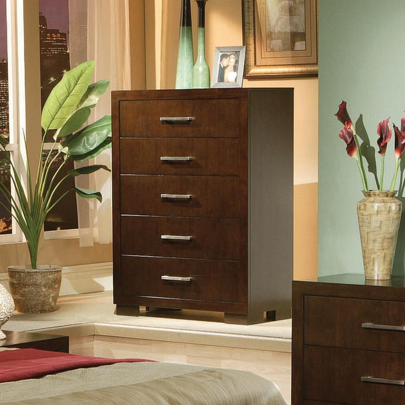 Jessica 5-drawer Chest Cappuccino - Furniture Center (NY)