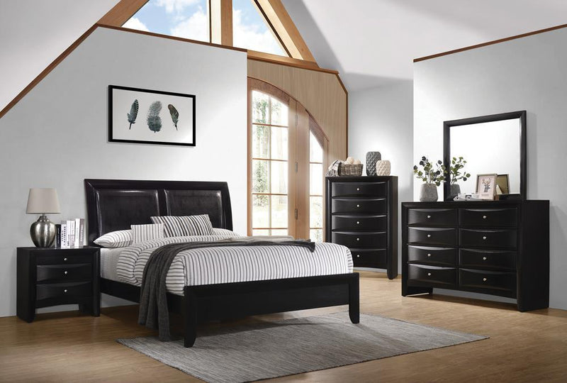 Briana Eastern King Upholstered Panel Bed Black - Furniture Center (NY)