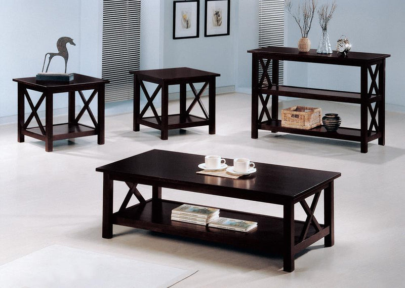 Rachelle Sofa Table with 2-shelf Deep Merlot - Furniture Center (NY)