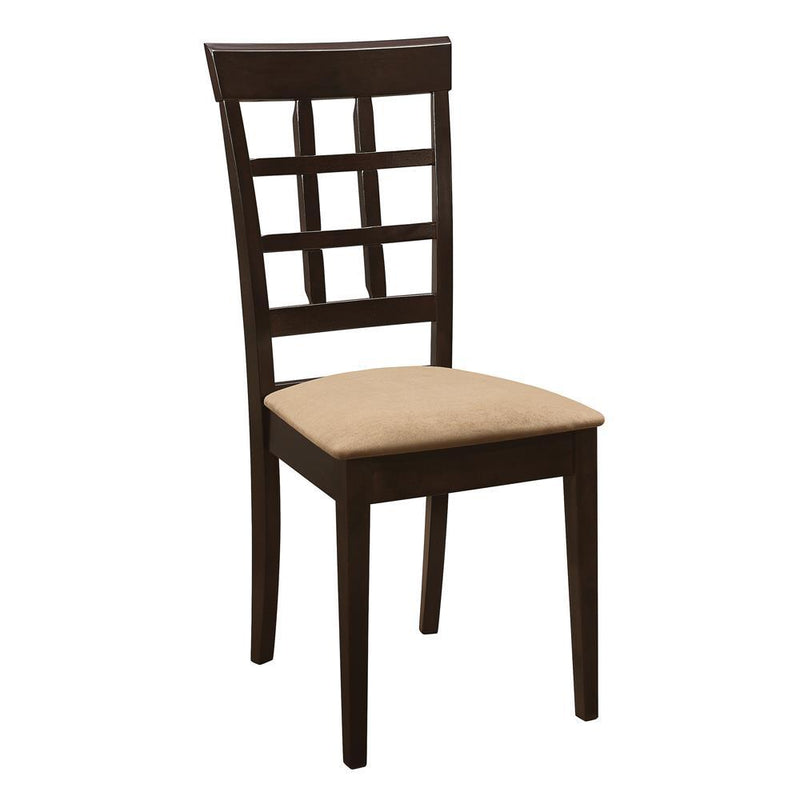Gabriel Lattice Back Side Chairs Cappuccino and Tan (Set of 2) - Furniture Center (NY)