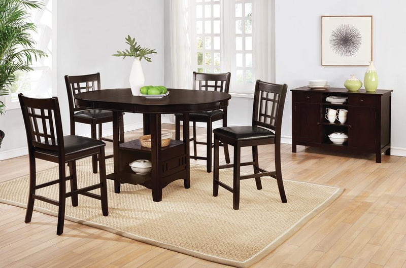 Lavon Upholstered Counter Height Stools Black and Espresso (Set of 2) - Furniture Center (NY)