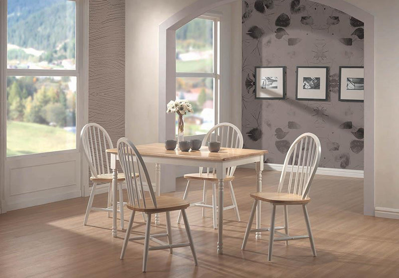 Taffee Rectangle Dining Table Natural Brown and White - Furniture Center (NY)