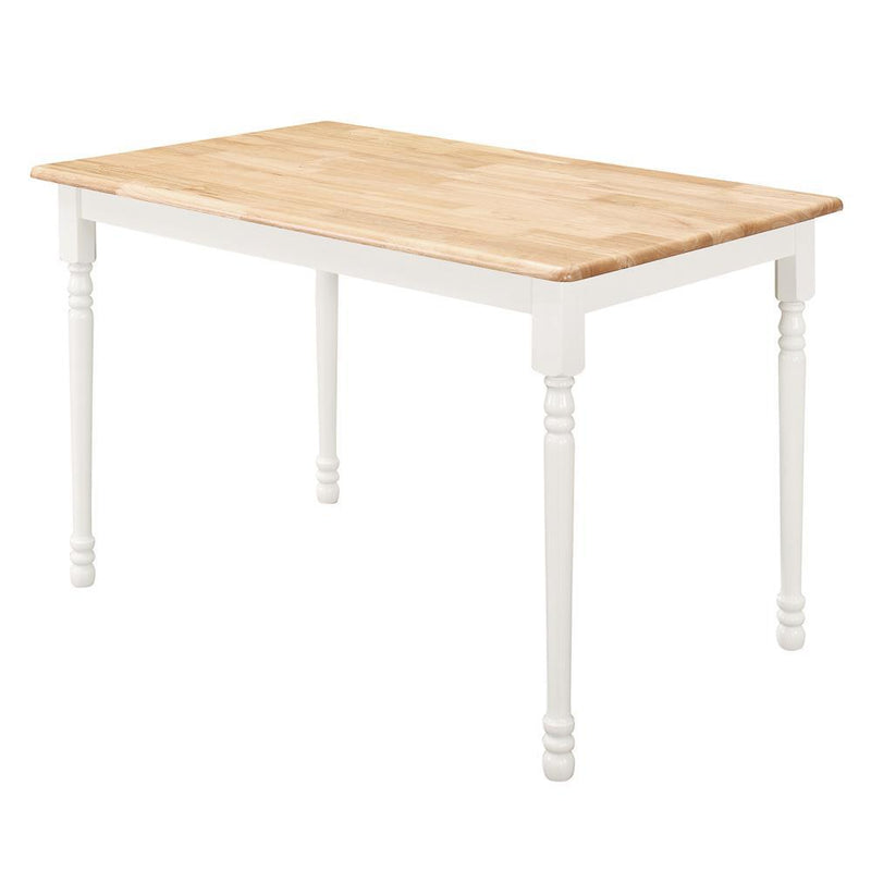 Taffee Rectangle Dining Table Natural Brown and White - Furniture Center (NY)