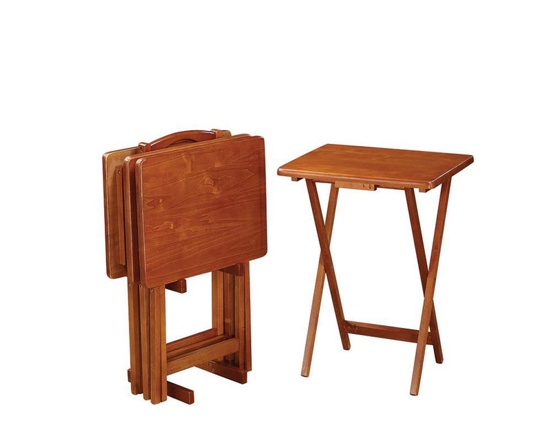 Donna 5-piece Tray Table Set Golden Brown - Furniture Center (NY)
