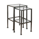 Leilani 2-piece Glass Top Nesting Tables Black - Furniture Center (NY)