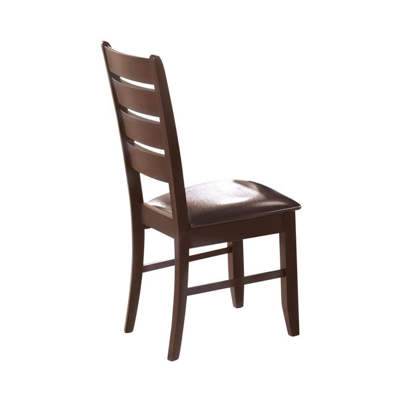 Dalila Ladder Back Side Chairs Cappuccino and Black (Set of 2) - Furniture Center (NY)