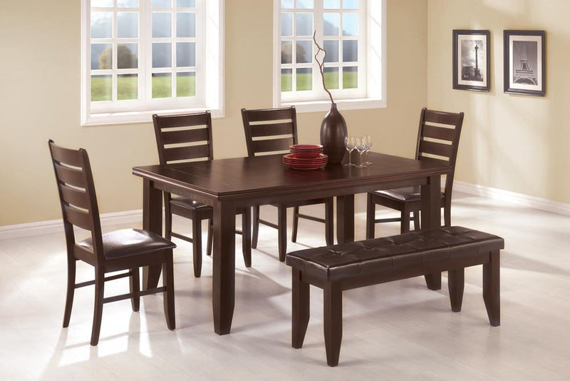 Dalila Tufted Upholstered Dining Bench Cappuccino and Black - Furniture Center (NY)