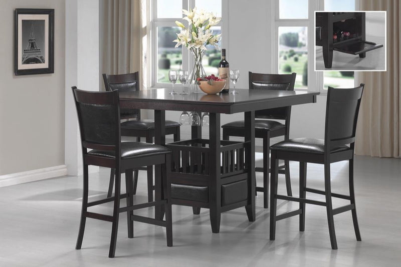 Jaden Square Counter Height Table with Storage Espresso - Furniture Center (NY)