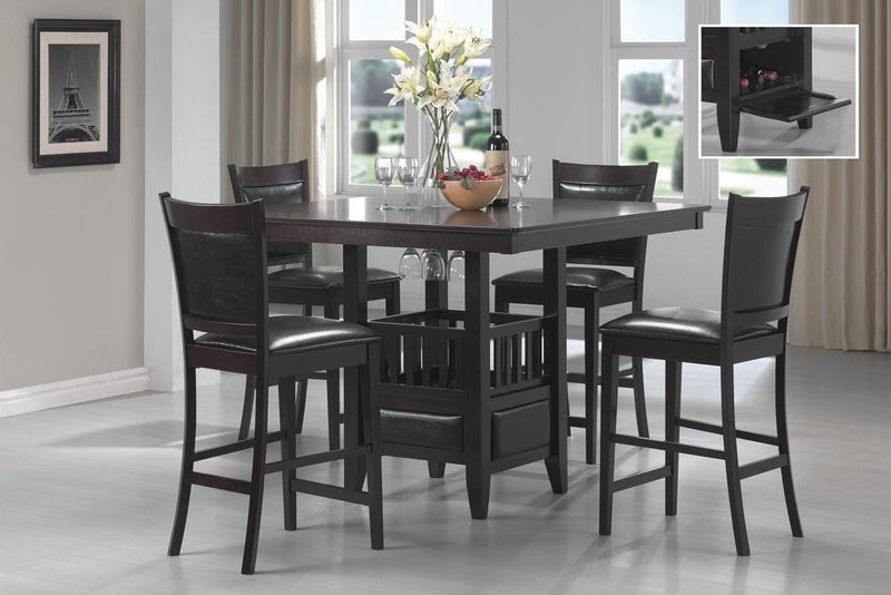 Jaden Upholstered Counter Height Stools Black and Espresso (Set of 2) - Furniture Center (NY)