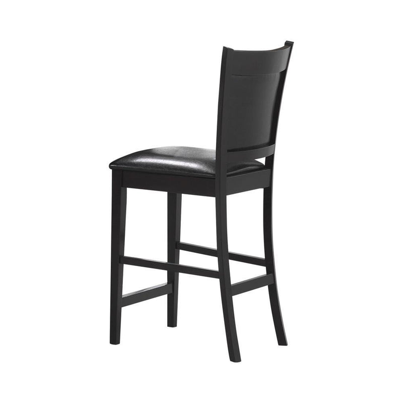 Jaden Upholstered Counter Height Stools Black and Espresso (Set of 2) - Furniture Center (NY)