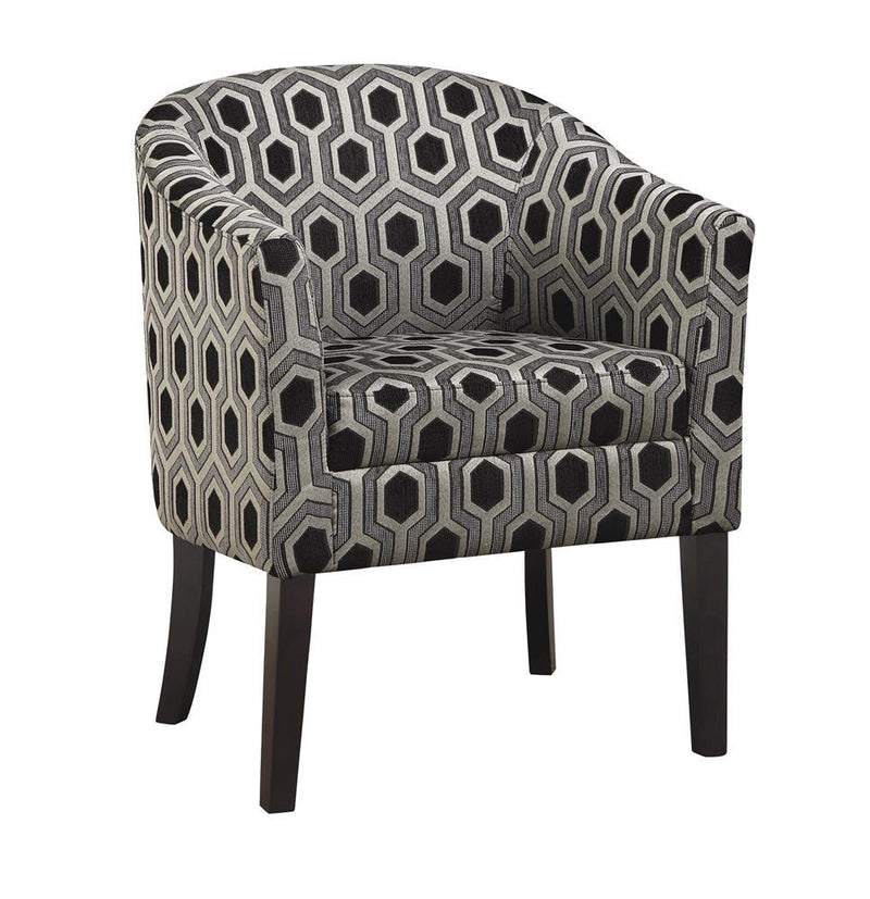 Jansen Hexagon Patterned Accent Chair Grey and Black - Furniture Center (NY)
