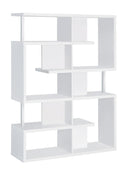 Hoover 5-tier Bookcase White and Chrome - Furniture Center (NY)