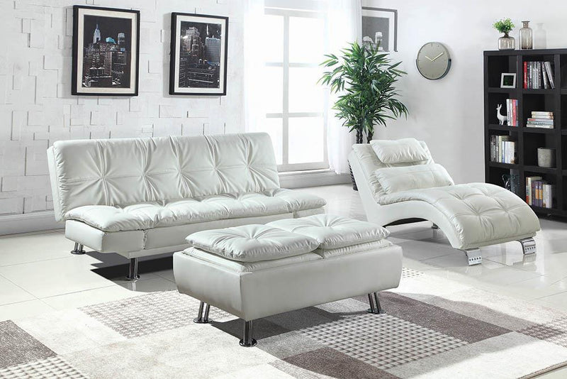 Dilleston Upholstered Chaise White - Furniture Center (NY)