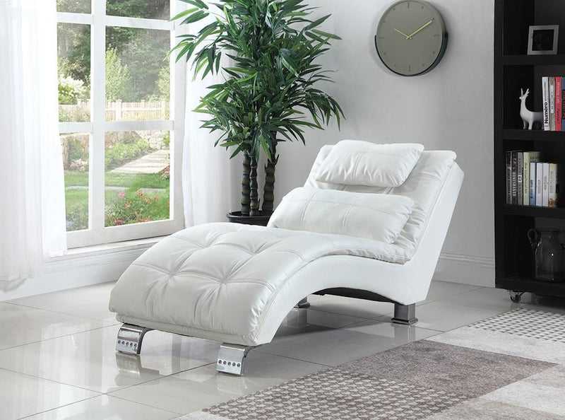 Dilleston Upholstered Chaise White - Furniture Center (NY)