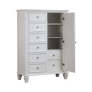 Sandy Beach 8-drawer Door Chest Storage Cream White - Furniture Center (NY)