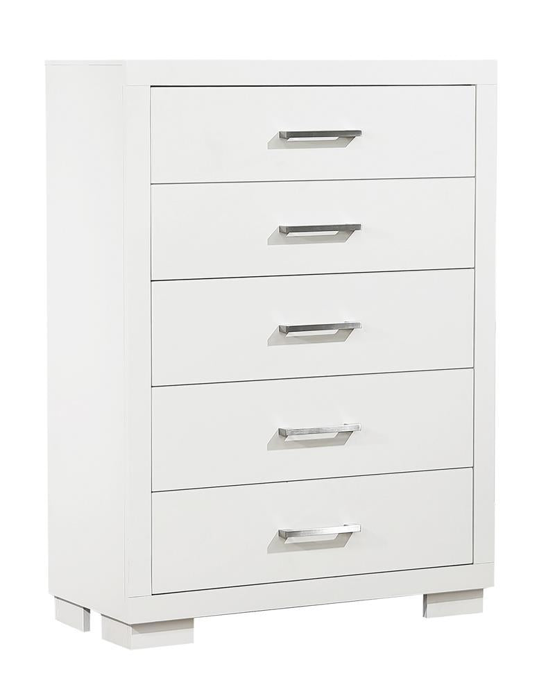 Jessica 5-drawer Chest White - Furniture Center (NY)