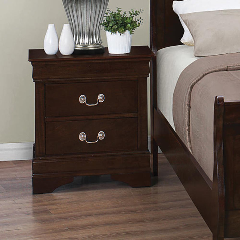 Louis Philippe 2-drawer Nightstand Cappuccino - Furniture Center (NY)