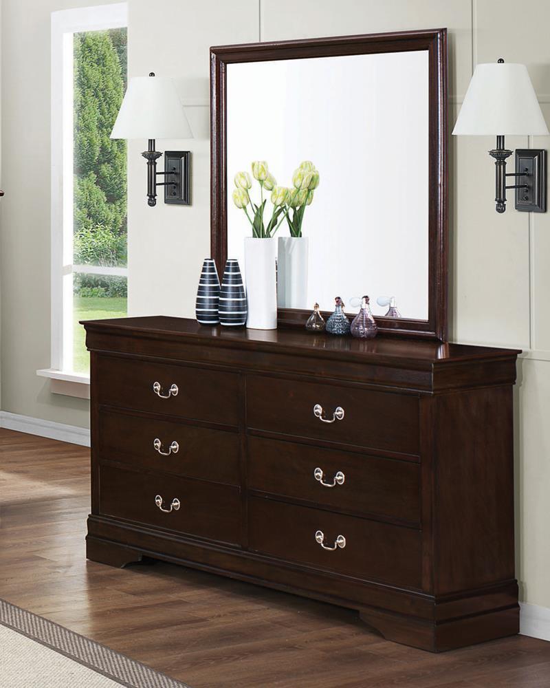Louis Philippe Square Dresser Mirror Cappuccino - Furniture Center (NY)