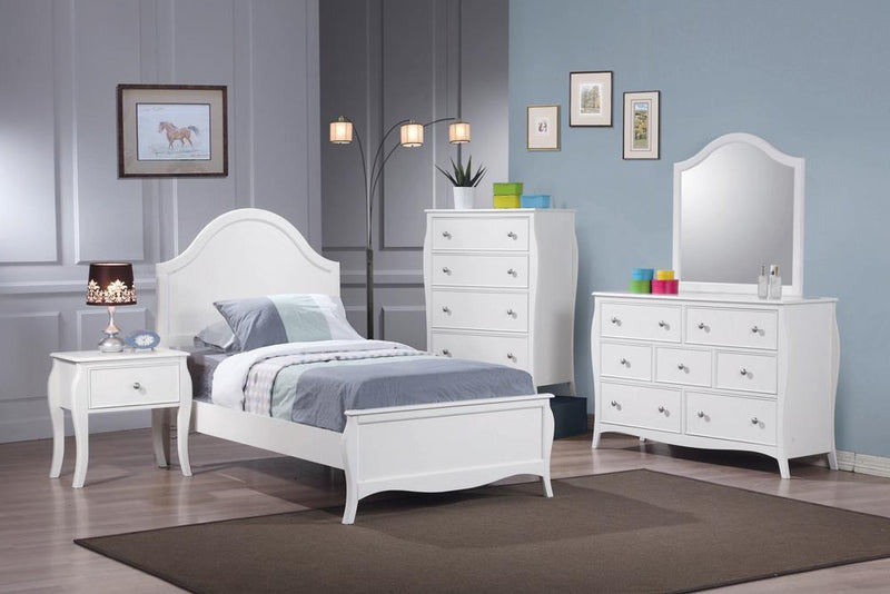 Dominique Full Panel Bed Cream White - Furniture Center (NY)