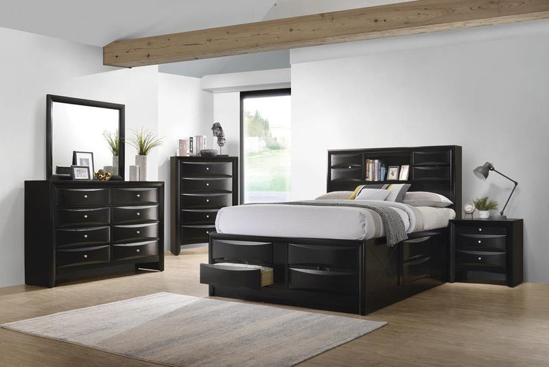 Briana Eastern King Platform Storage Bed Black - Furniture Center (NY)