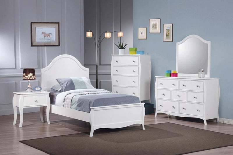 Dominique Twin Panel Bed Cream White - Furniture Center (NY)