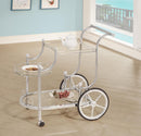 Sarandon 3-tier Serving Cart Chrome and Clear - Furniture Center (NY)