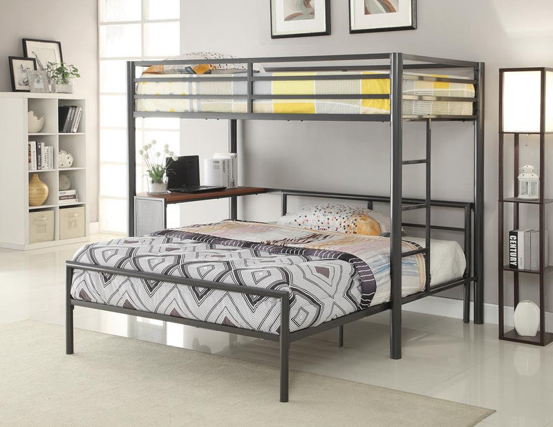 Fisher Twin Workstation Loft Bed Gunmetal - Furniture Center (NY)