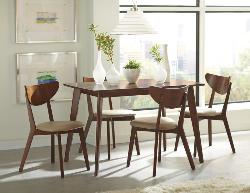 Kersey Dining Side Chairs with Curved Backs Beige and Chestnut (Set of 2) - Furniture Center (NY)