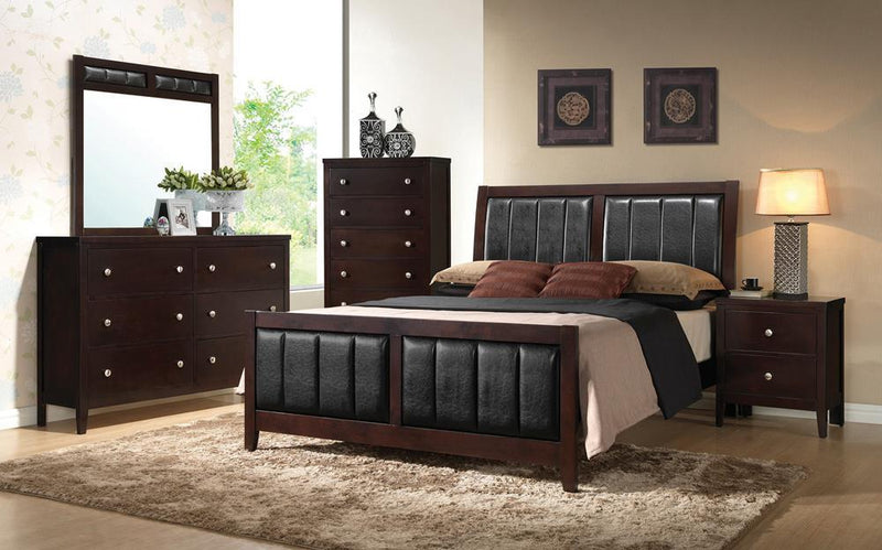 Carlton Upholstered Rectangular Dresser Mirror Cappuccino - Furniture Center (NY)