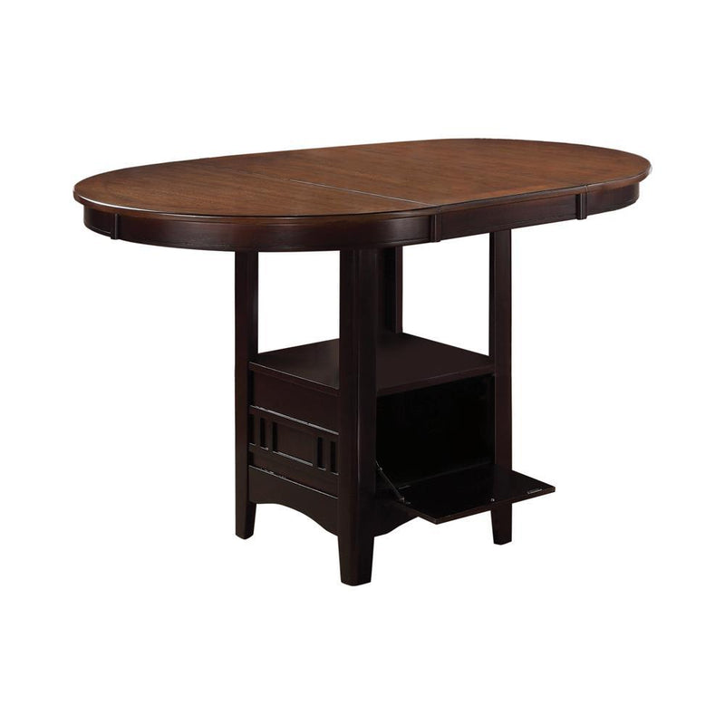 Lavon Oval Counter Height Table Light Chestnut and Espresso - Furniture Center (NY)