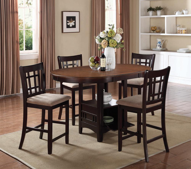 Lavon Oval Counter Height Table Light Chestnut and Espresso - Furniture Center (NY)