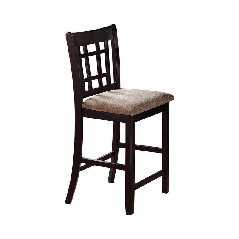 Lavon Lattice Back Counter Stools Tan and Espresso (Set of 2) - Furniture Center (NY)
