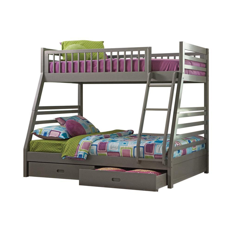 Ashton Twin Over Full Bunk 2-drawer Bed Grey - Furniture Center (NY)