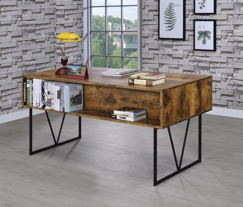 Analiese 4-drawer Writing Desk Antique Nutmeg - Furniture Center (NY)