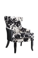 Trea Cowhide Print Accent Chair Black and White - Furniture Center (NY)