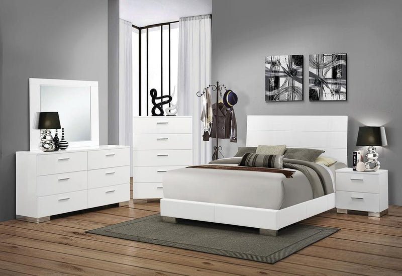 Felicity 6-drawer Dresser Glossy White - Furniture Center (NY)