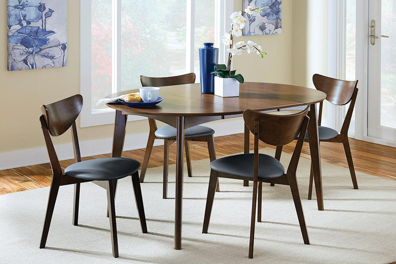 Jedda Upholstered Dining Chairs Dark Walnut and Black (Set of 2) - Furniture Center (NY)